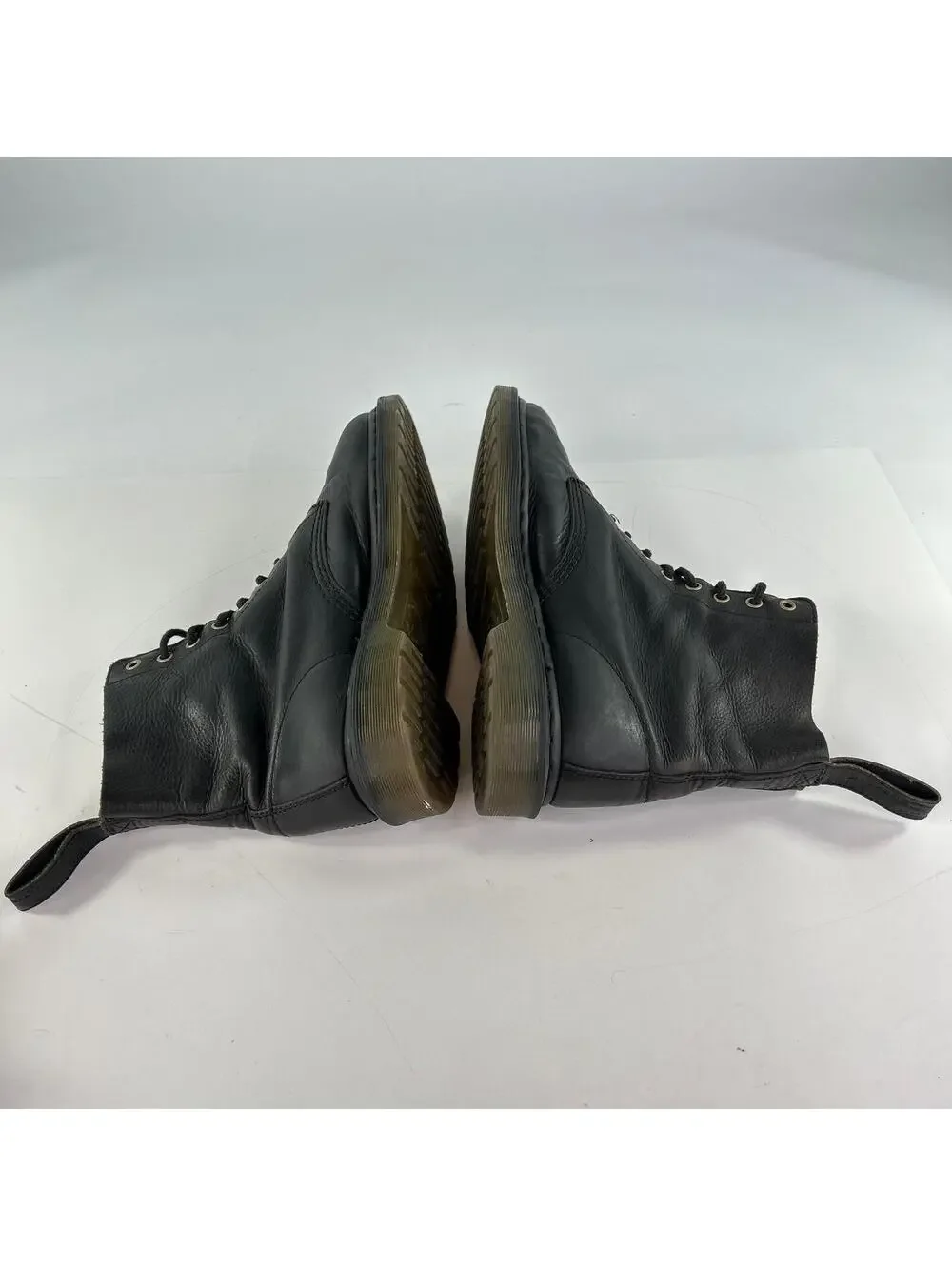 Black Leather Lace-Up Boot